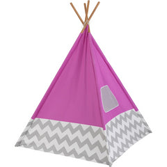 KidKraft Deluxe Play Teepee Tent with Pink Grey and White Chevrons