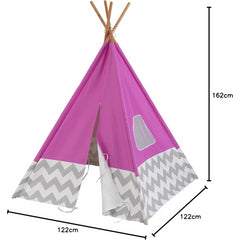 KidKraft Deluxe Play Teepee Tent with Pink Grey and White Chevrons
