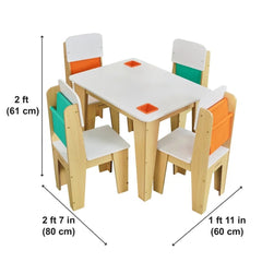 KidKraft Pocket Storage Table and 4 Chairs - Natural (Collection Only)