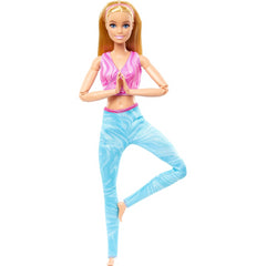Barbie Made to Move Doll Blonde Blue Yoga Pants and Pink Top