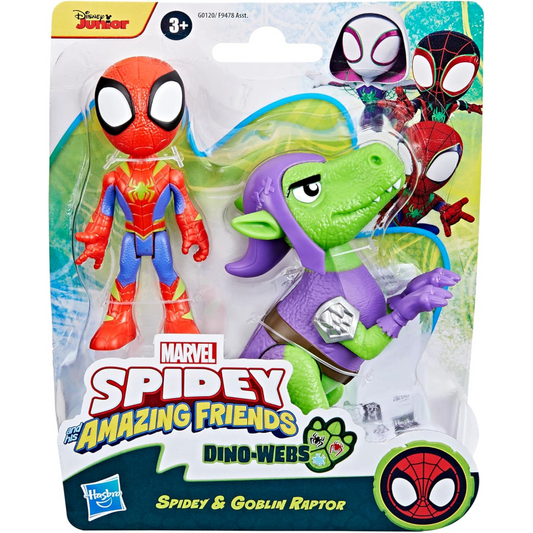 Marvel Spidey and His Amazing Friends Dino-Webs SPIDEY & GOBLIN RAPTOR
