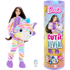 Barbie Cutie Reveal Colourful Dreams Series Soft Plush & 10 Surprises - Zebra