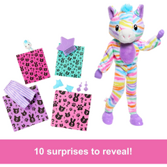 Barbie Cutie Reveal Colourful Dreams Series Soft Plush & 10 Surprises - Zebra