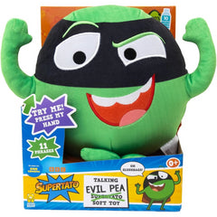 Cbeebies Supertato Talking Evil Pea Soft Toy Kids Plush Figure Gift
