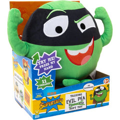 Cbeebies Supertato Talking Evil Pea Soft Toy Kids Plush Figure Gift