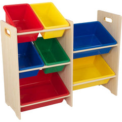 KidKraft Plastic Storage Bin Unit Toy Organiser in Natural Colour
