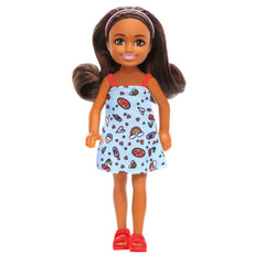 Barbie Chelsea Small Doll 6-Inch Removable Blue Dress With Brown Hair