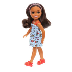 Barbie Chelsea Small Doll 6-Inch Removable Blue Dress With Brown Hair
