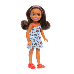 Barbie Chelsea Small Doll 6-Inch Removable Blue Dress With Brown Hair