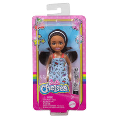 Barbie Chelsea Small Doll 6-Inch Removable Blue Dress With Brown Hair