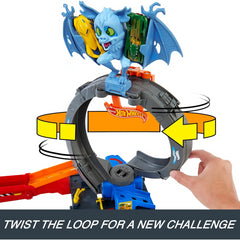 Hot Wheels City Bat Loop Attack Nemesis Toy Car Set