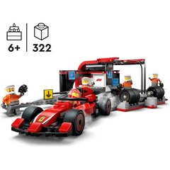 Lego City 60443 F1 Pit Stop & Pit Crew With Ferrari Car Construction Playset