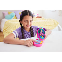 Polly Pocket Dolls Playset Bubble Tea Panda Compact with 2 Micro Dolls and Panda
