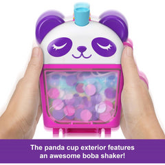 Polly Pocket Dolls Playset Bubble Tea Panda Compact with 2 Micro Dolls and Panda