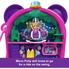 Polly Pocket Dolls Playset Bubble Tea Panda Compact with 2 Micro Dolls and Panda
