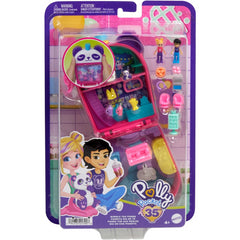 Polly Pocket Dolls Playset Bubble Tea Panda Compact with 2 Micro Dolls and Panda