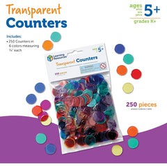 Learning Resources Transparent Counters Counting Tools for Math Activities
