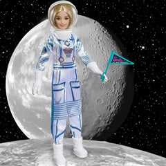 Barbie Space Discovery Astronaut Doll Blonde in Spacesuit, Helmet, Gloves & Flag