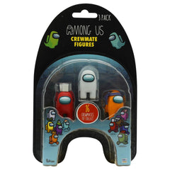 Official & Fully Licensed Among Us White Red Orange Crewmate Figures 3-Pack - Maqio