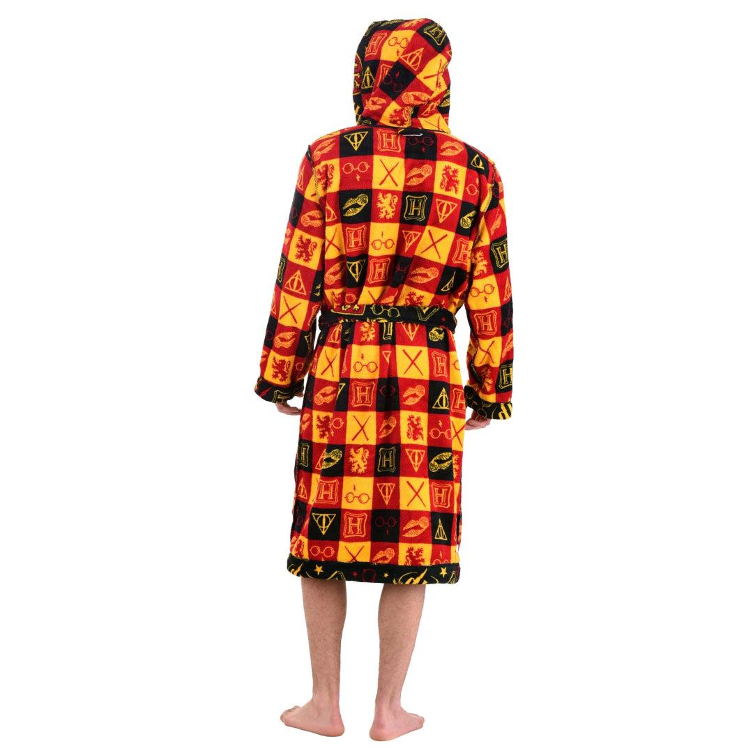 Harry Potter Hogwarts Reversible Robe Adults with Hoodie - Size Small - Maqio