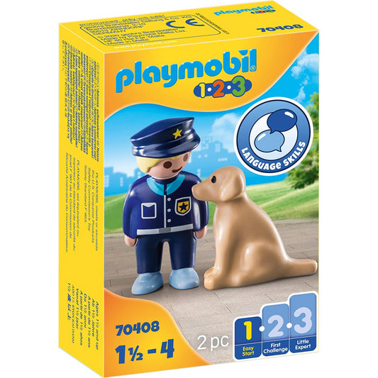 Playmobil 123 2pc Police Office & Dog & Figure - Maqio