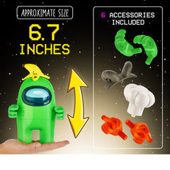Among Us Series 2 Large Crewmate Action Figures - Green & Orange