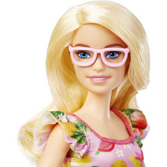 Barbie Fashionistas Doll 181 - Blonde Hair Fruit Print Dress & Orange Heels