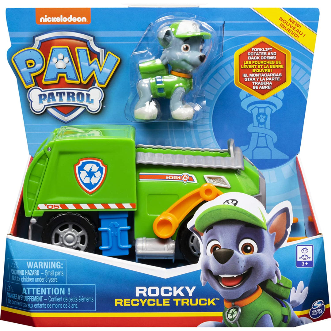Paw Patrol Rocky’s Recycling Truck Vehicle with Collectible Figure 20114325 - Maqio