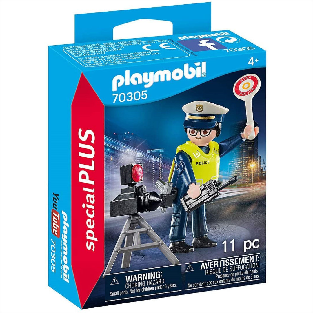 Playmobil Special 11 pc Plus Police Officer with Speed Trap - Maqio