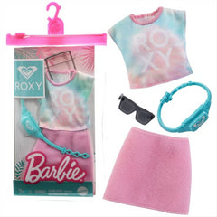 Barbie Clothes Fashion Pack By Roxy - Pink Skirt Top & Green Pack Glasses