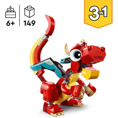 Lego Creator 31145 3in1 Red Dragon Toy to Fish Figure