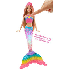 Barbie Rainbow Lights Mermaid Doll Light Up Mermaid Water Activated Light-Up