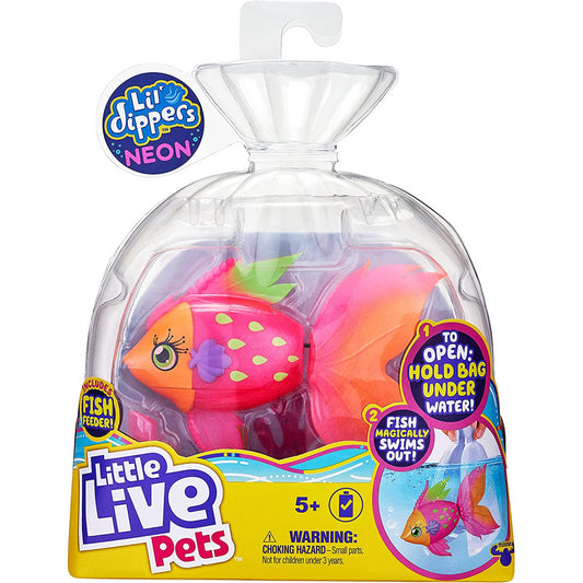 Little Live Pets - Pink Pippy Pearl Lil' Dippers Neon Fish Pet