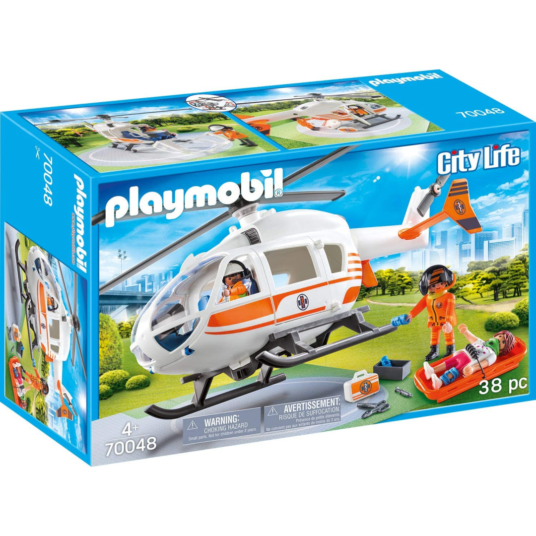 Playmobil City Life Hospital Emergency Helicopter Playset - Maqio