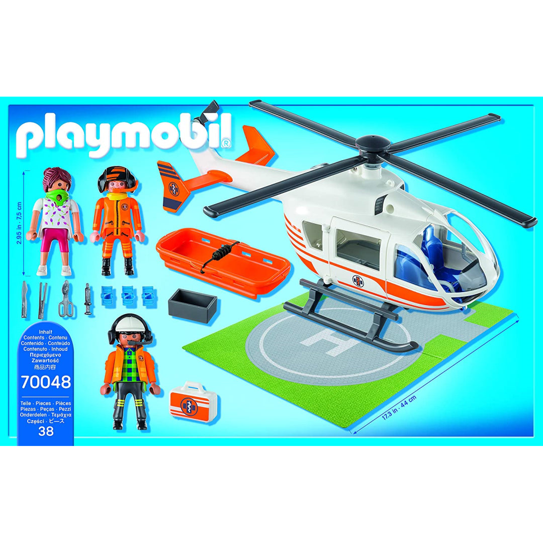 Playmobil City Life Hospital Emergency Helicopter Playset - Maqio