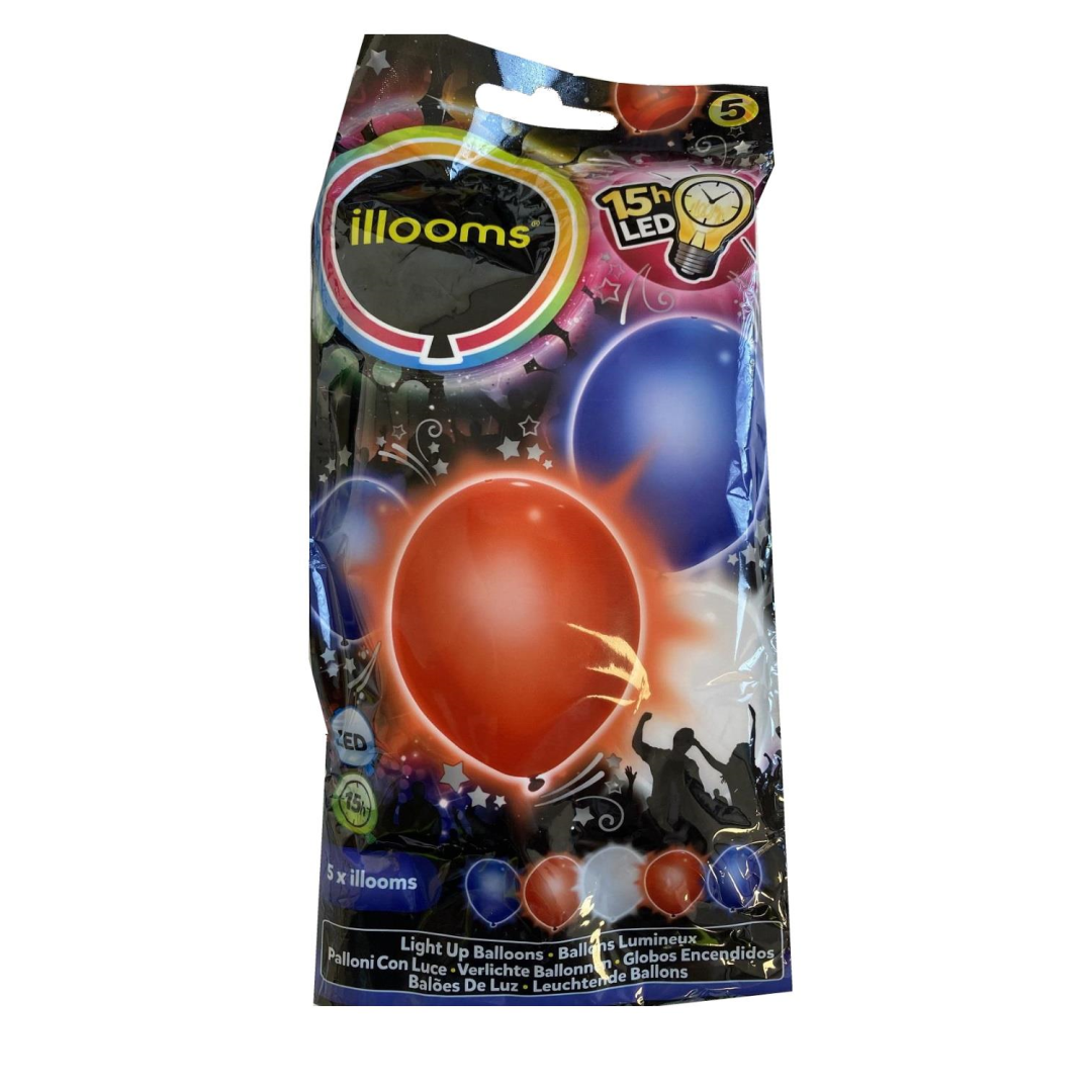 Illooms LED Balloons Light Up Balloons Red, White & Blue - Maqio