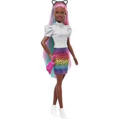 Barbie Leopard Rainbow Hair Doll with Accessories