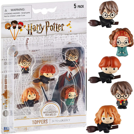 Harry Potter Pencil Toppers 5 Pack Blister Ron In Middle HP2040 - Maqio