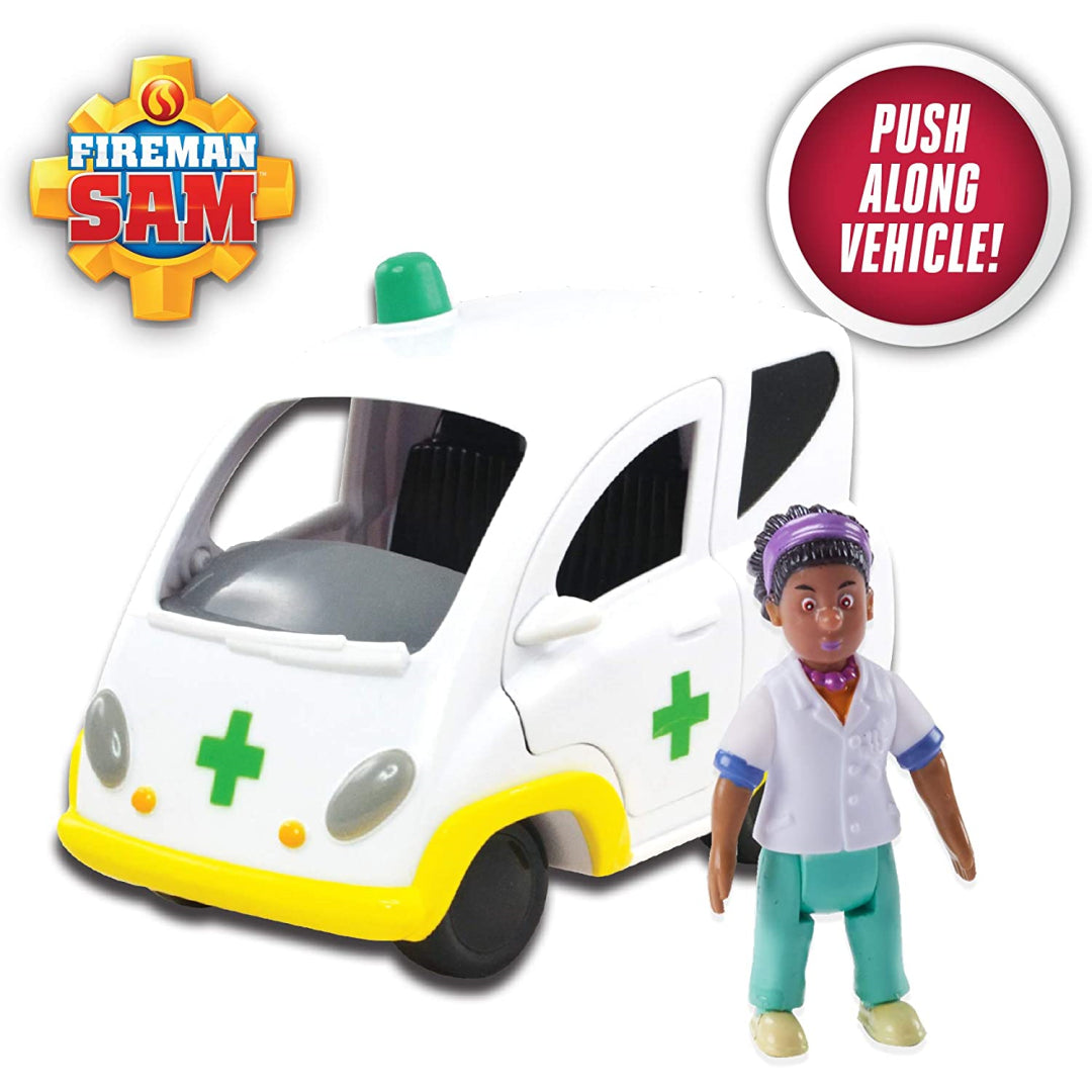 Character Gaming Fireman Sam Ambulance Vehicle & Nurse Flood Figure - Maqio