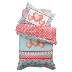 KidKraft Princess Sweetheart Pink and Blue Toddler Bedding - Maqio