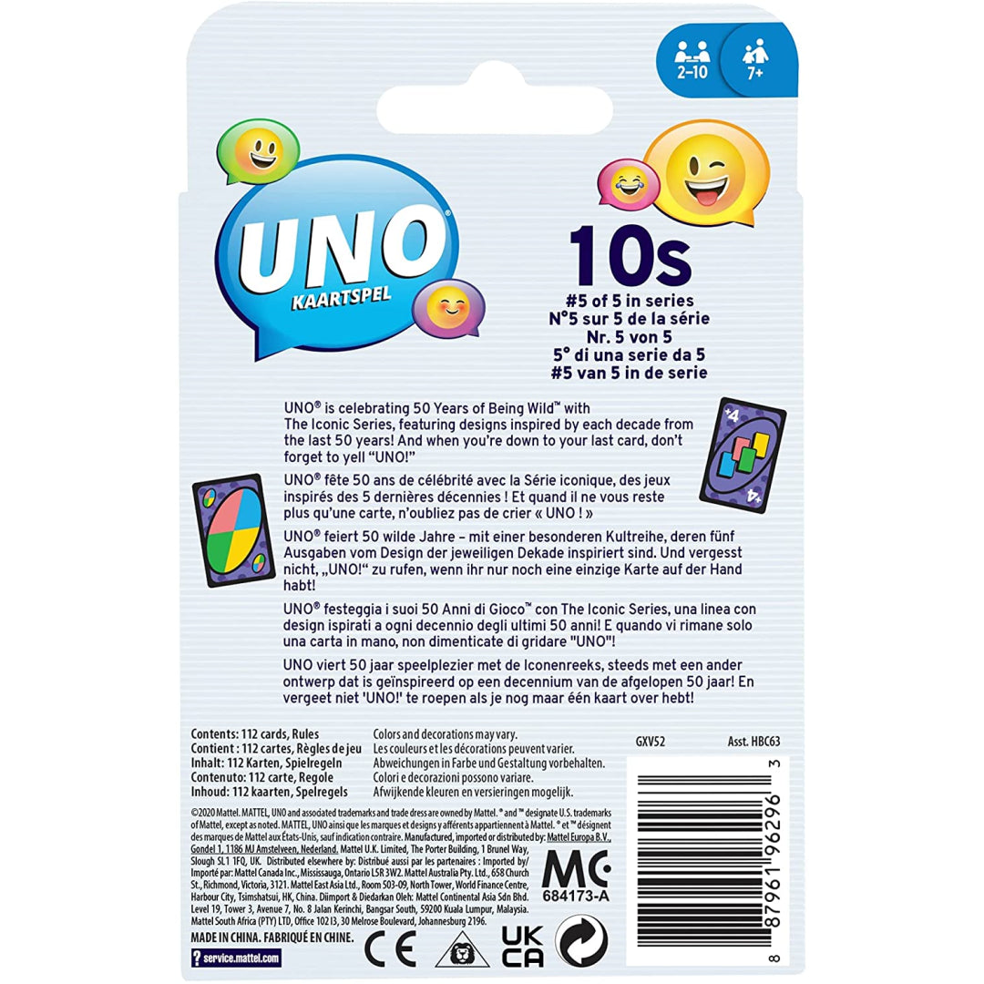 UNO Iconic Series 2010's Matching Card Game - Maqio