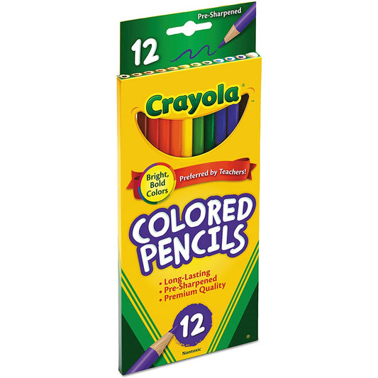 Crayola 12 Pre-Sharpened Coloured Pencils - Maqio