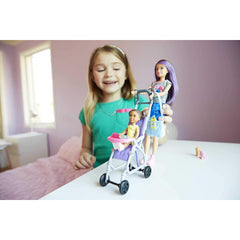 Barbie Babysitting Playset with Skipper Doll Baby Doll Bouncy Stroller