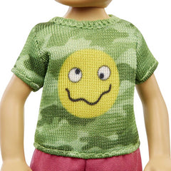 Barbie Chelsea Boy Doll 6-inch Brunette Wearing Camo T-Shirt Shorts and Sneakers