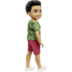 Barbie Chelsea Boy Doll 6-inch Brunette Wearing Camo T-Shirt Shorts and Sneakers