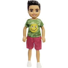 Barbie Chelsea Boy Doll 6-inch Brunette Wearing Camo T-Shirt Shorts and Sneakers