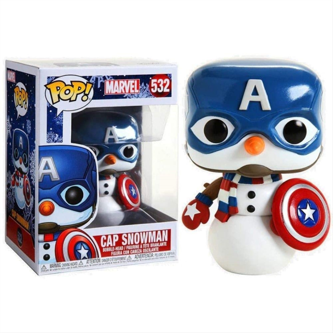 Funko POP 532 Marvel Holiday Captain America Cap Snowman - Maqio