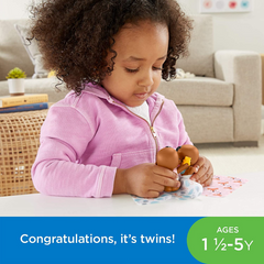 Fisher-Price Little People Twins + Fox Blanket Dolls - Maqio