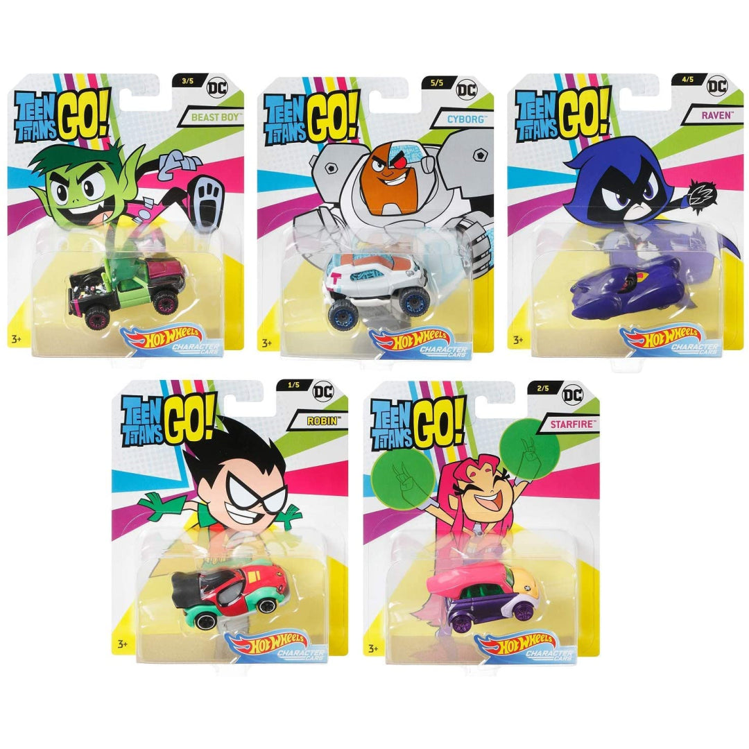 Hot Wheels Teen Titans Go! 5 Pack Diecast Toy Cars DMH73 - Maqio
