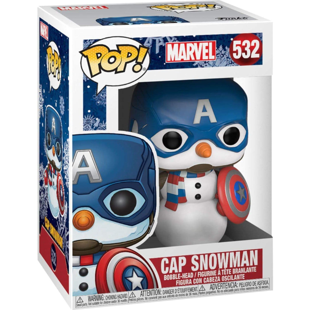 Funko POP 532 Marvel Holiday Captain America Cap Snowman - Maqio
